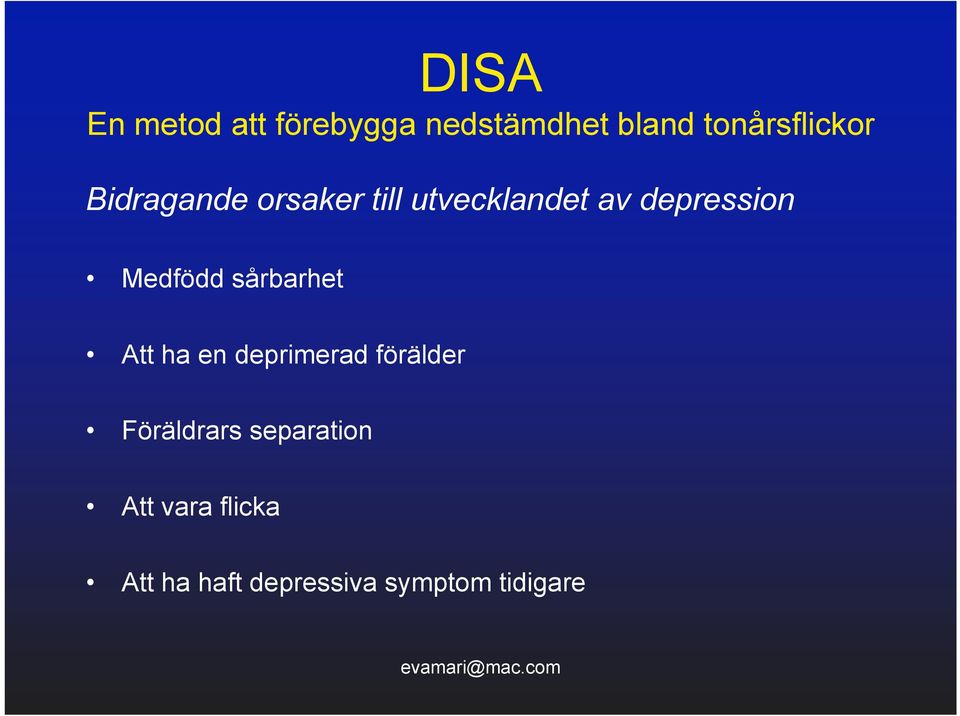 deprimerad förälder Föräldrars separation