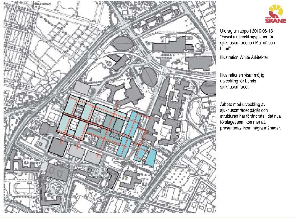 Illustration White Arkitekter Illustrationen visar möjlig utveckling för Lunds