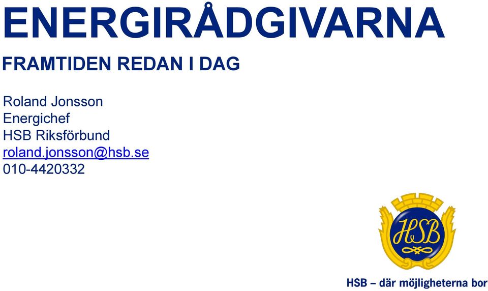 Energichef HSB Riksförbund