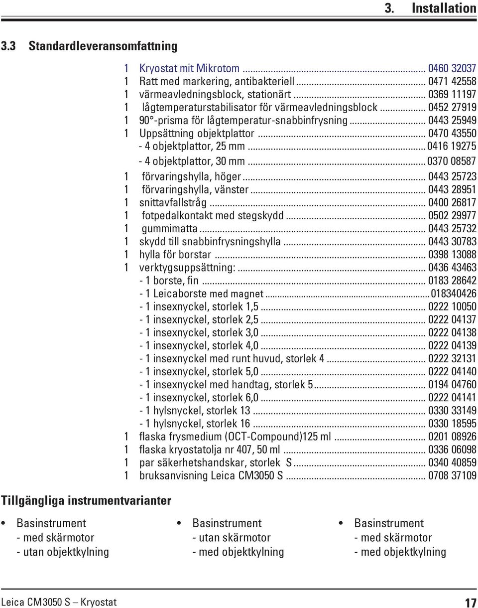 .. 0443 25949 1 Uppsättning objektplattor... 0470 43550-4 objektplattor, 25 mm... 0416 19275-4 objektplattor, 30 mm... 0370 08587 1 förvaringshylla, höger... 0443 25723 1 förvaringshylla, vänster.