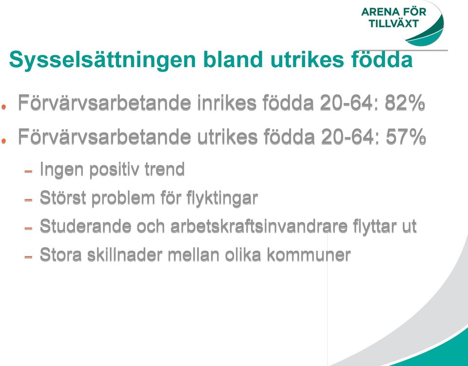 Ingen positiv trend Störst problem för flyktingar Studerande och