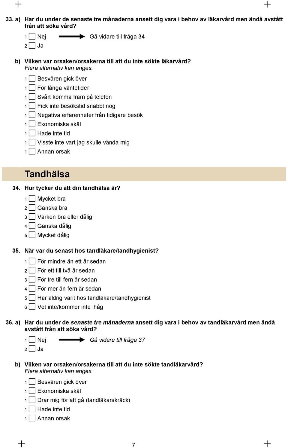 1 Besvären gick över 1 För långa väntetider 1 Svårt komma fram på telefon 1 Fick inte besökstid snabbt nog 1 Negativa erfarenheter från tidigare besök 1 Ekonomiska skäl 1 Hade inte tid 1 Visste inte