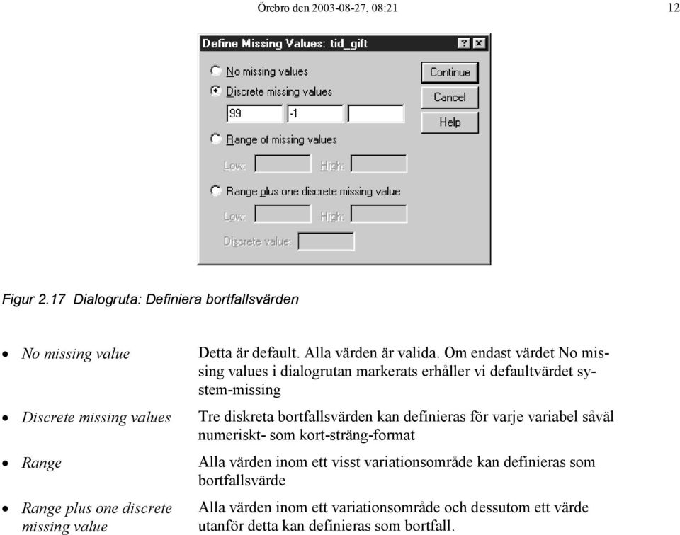 default. Alla värden är valida.
