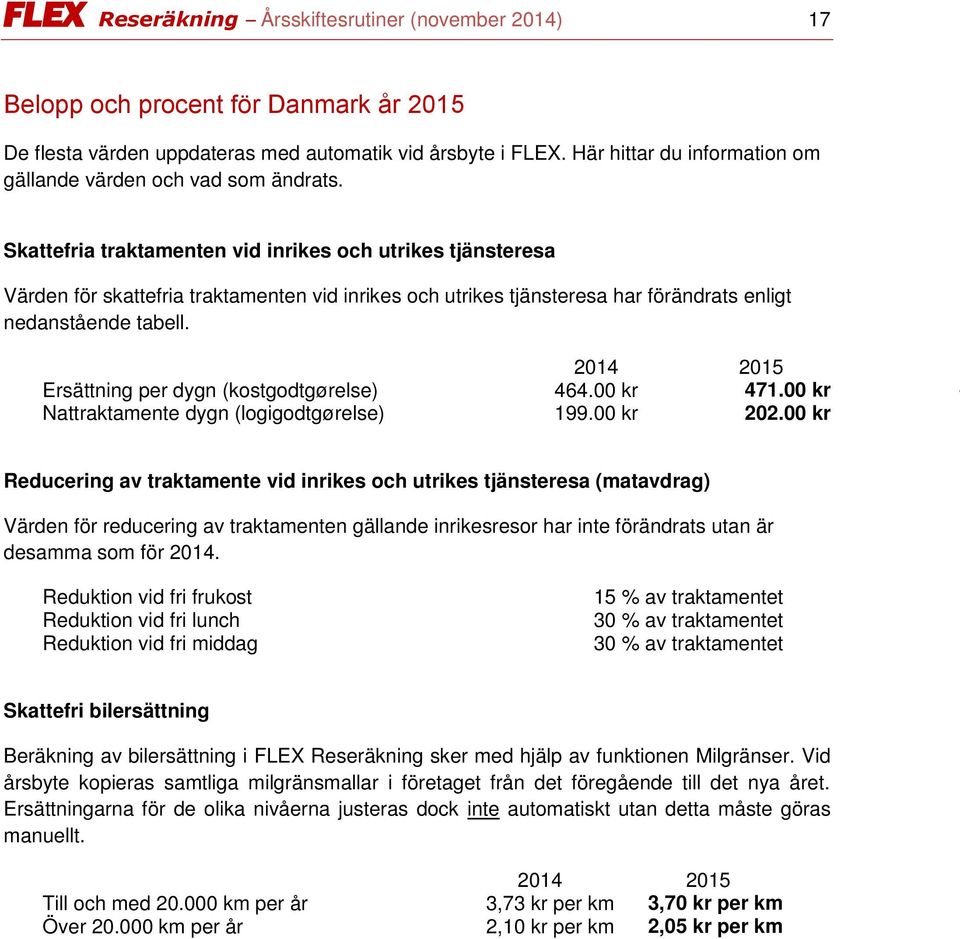 Skattefria traktamenten vid inrikes och utrikes tjänsteresa Värden för skattefria traktamenten vid inrikes och utrikes tjänsteresa har förändrats enligt nedanstående tabell.