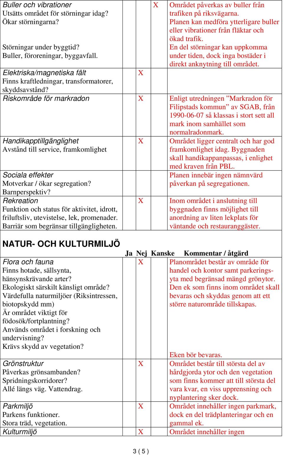 Planen kan medföra ytterligare buller eller vibrationer från fläktar och ökad trafik. En del störningar kan uppkomma under tiden, dock inga bostäder i direkt anknytning till området.