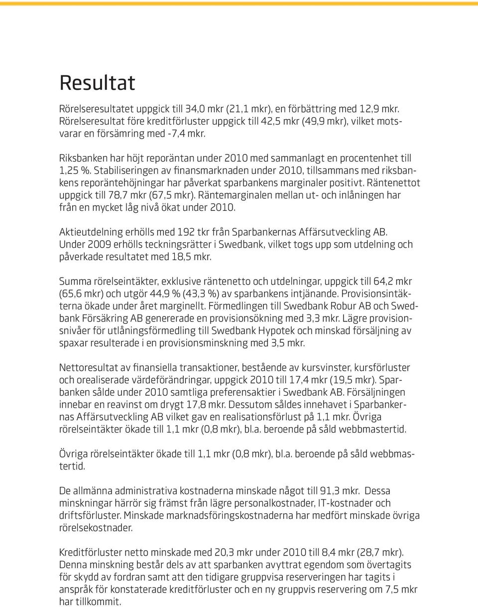 Riksbanken har höjt reporäntan under 2010 med sammanlagt en procentenhet till 1,25 %.