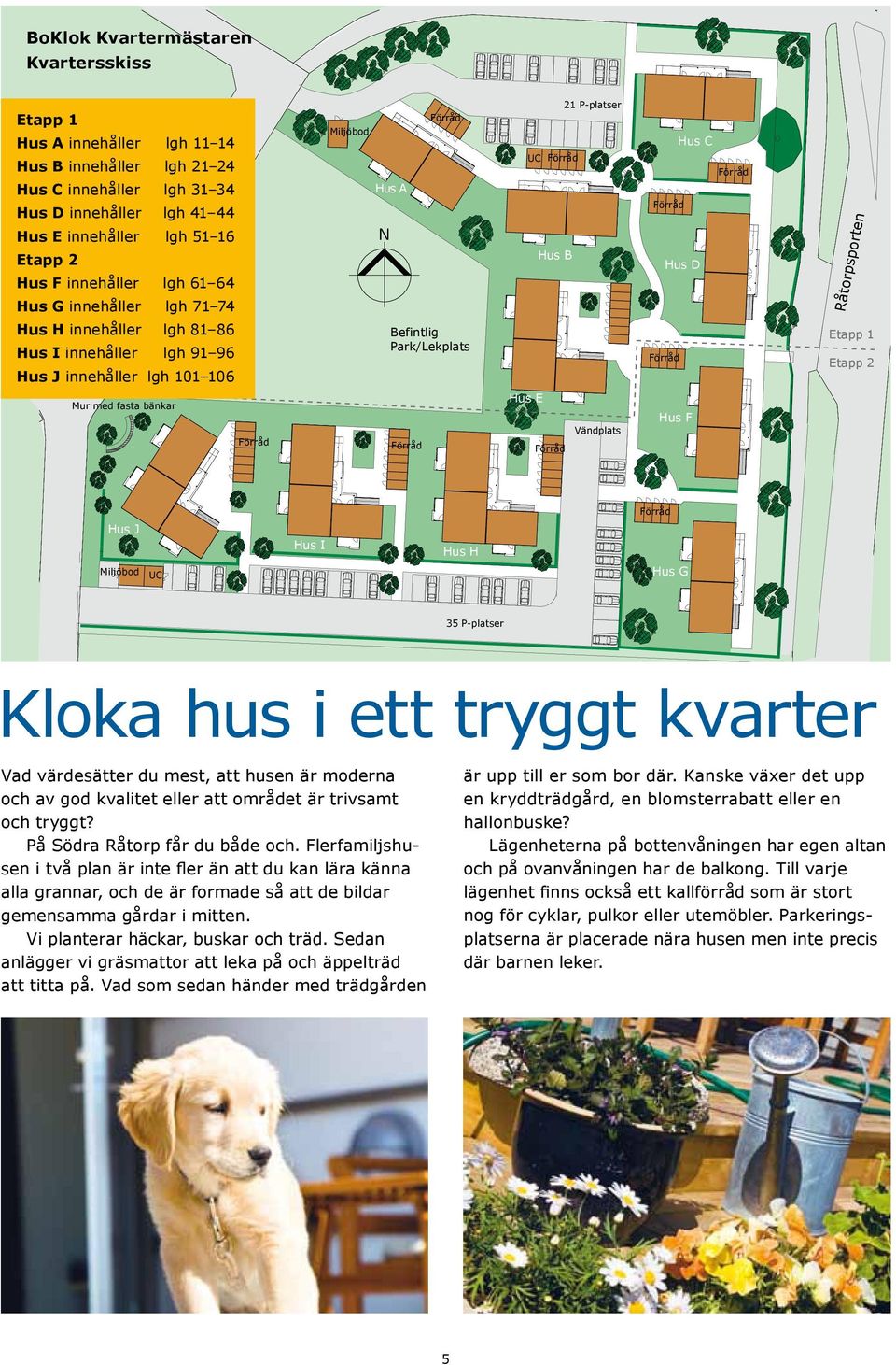 Park/Lekplats UC Förråd Hus E Hus B Förråd Förråd Förråd 21 P-platser Vändplats Hus C Förråd Förråd Hus D Förråd Hus F Råtorpsporten Etapp 1 Etapp 2 Hus J Miljöbod UC Hus I Hus H Förråd Hus 35