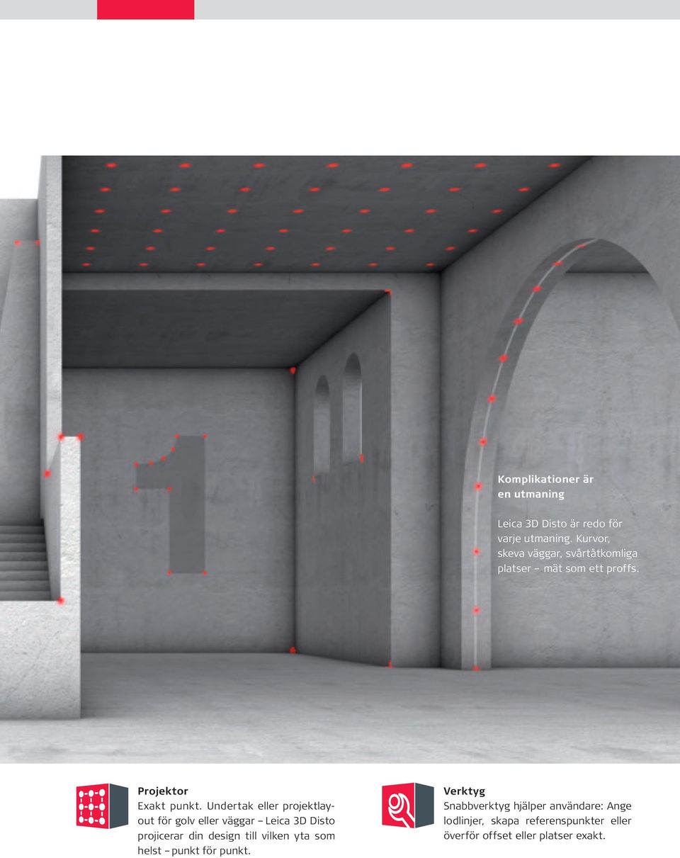 Undertak eller projektlayout för golv eller väggar Leica 3D Disto projicerar din design till vilken