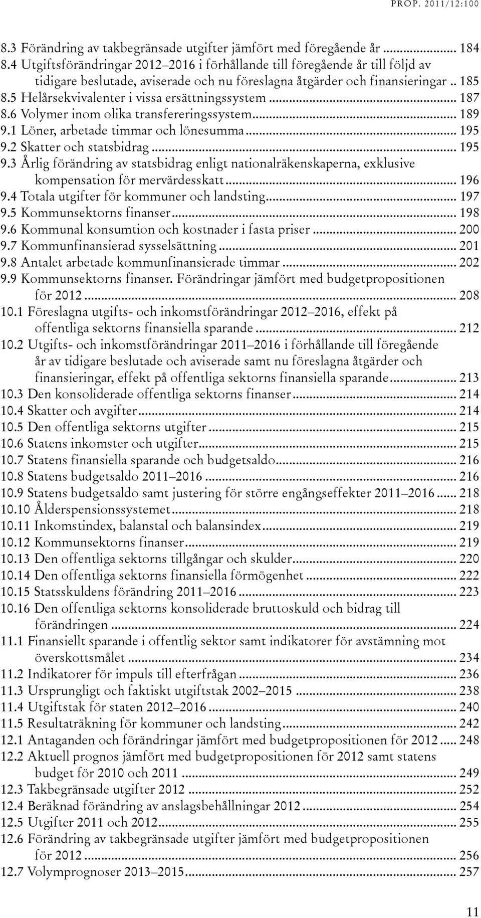 5 Helårsekvivalenter i vissa ersättningssystem... 187 8.6 Volymer inom olika transfereringssystem... 189 9.1 Löner, arbetade timmar och lönesumma... 195 9.