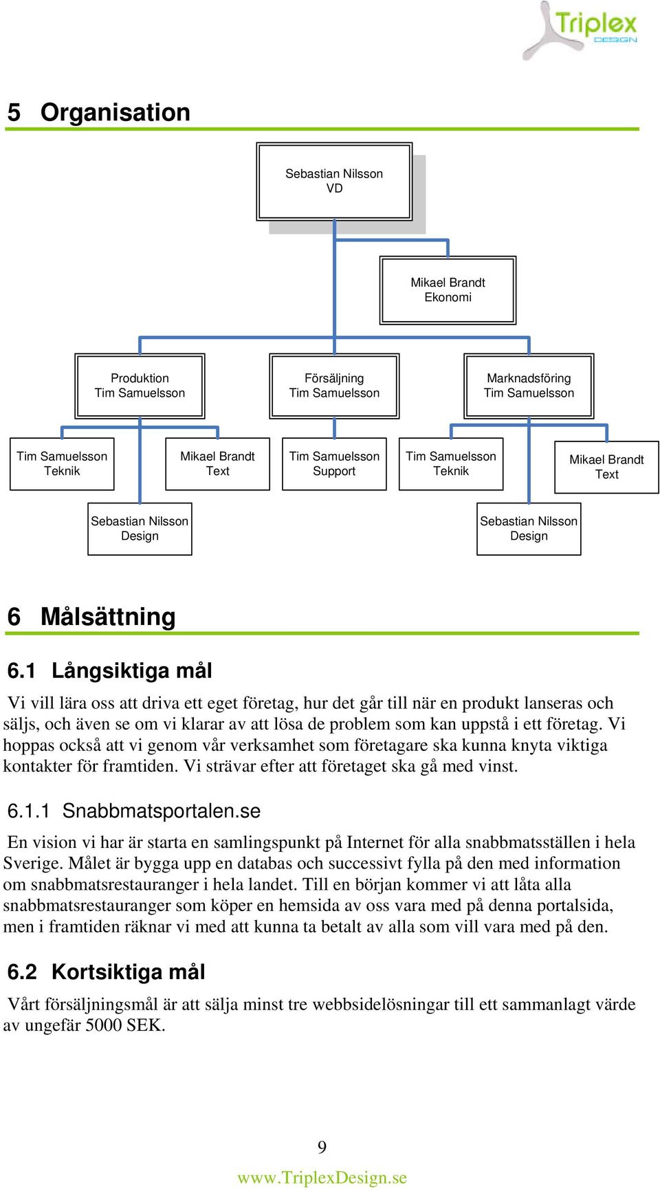 1 Långsiktiga mål Vi vill lära oss att driva ett eget företag, hur det går till när en produkt lanseras och säljs, och även se om vi klarar av att lösa de problem som kan uppstå i ett företag.