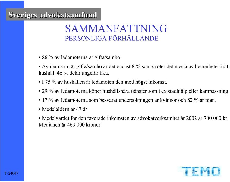 I 75 % av hushållen är ledamoten den med högst inkomst.