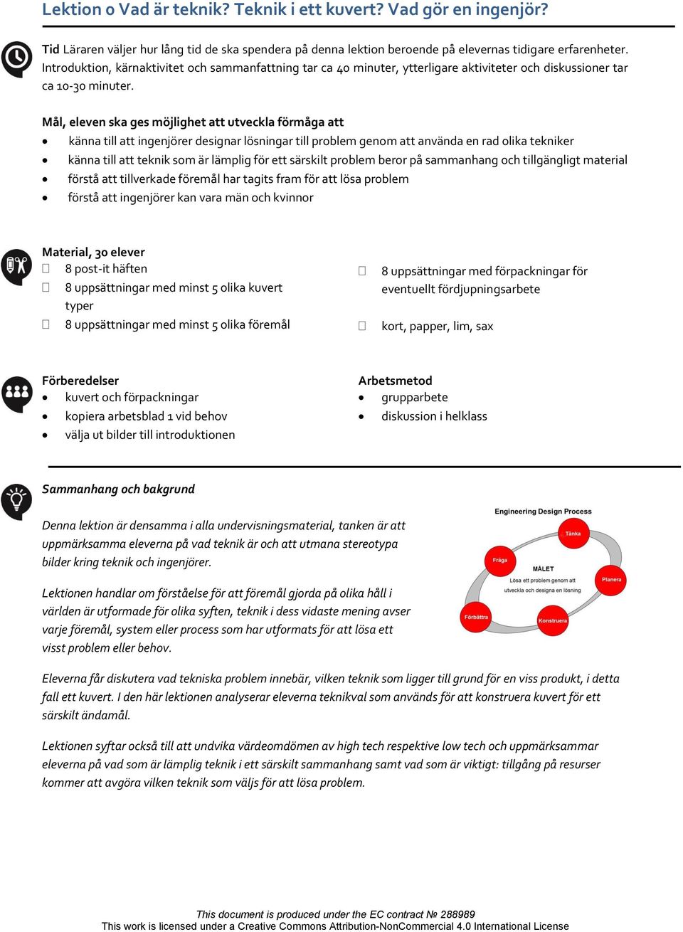 Mål, eleven ska ges möjlighet att utveckla förmåga att känna till att ingenjörer designar lösningar till problem genom att använda en rad olika tekniker känna till att teknik som är lämplig för ett