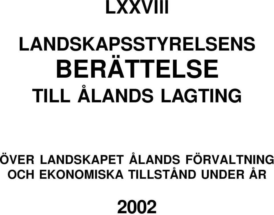 ÖVER LANDSKAPET ÅLANDS