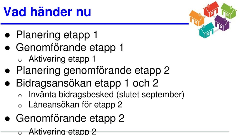 Bidragsansökan etapp 1 och 2 o Invänta bidragsbesked (slutet