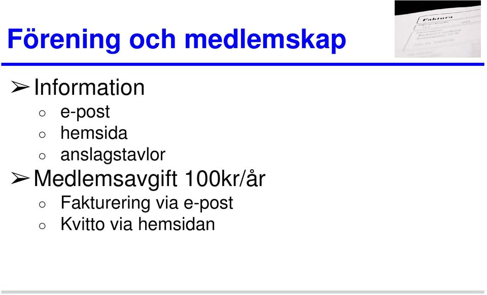 anslagstavlor Medlemsavgift