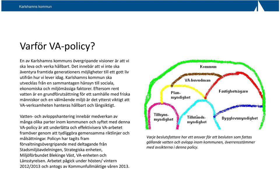 Karlshamns kommun ska utvecklas från en sammantagen hänsyn till sociala, ekonomiska och miljömässiga faktorer.