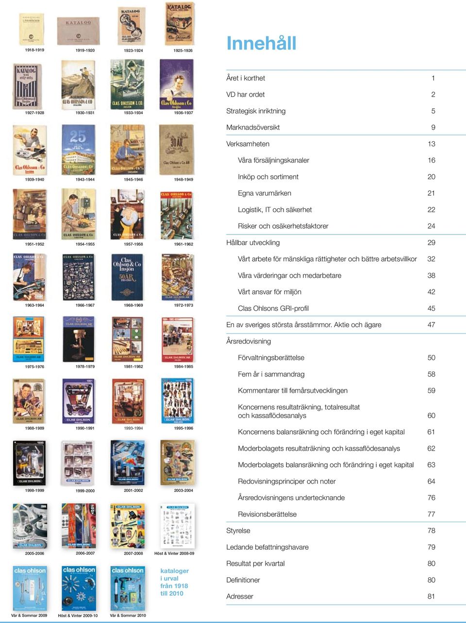 1961-1962 Hållbar utveckling 29 Vårt arbete för mänskliga rättigheter och bättre arbetsvillkor 32 Våra värderingar och medarbetare 38 Vårt ansvar för miljön 42 1963-1964 1966-1967 1968-1969 1972-1973