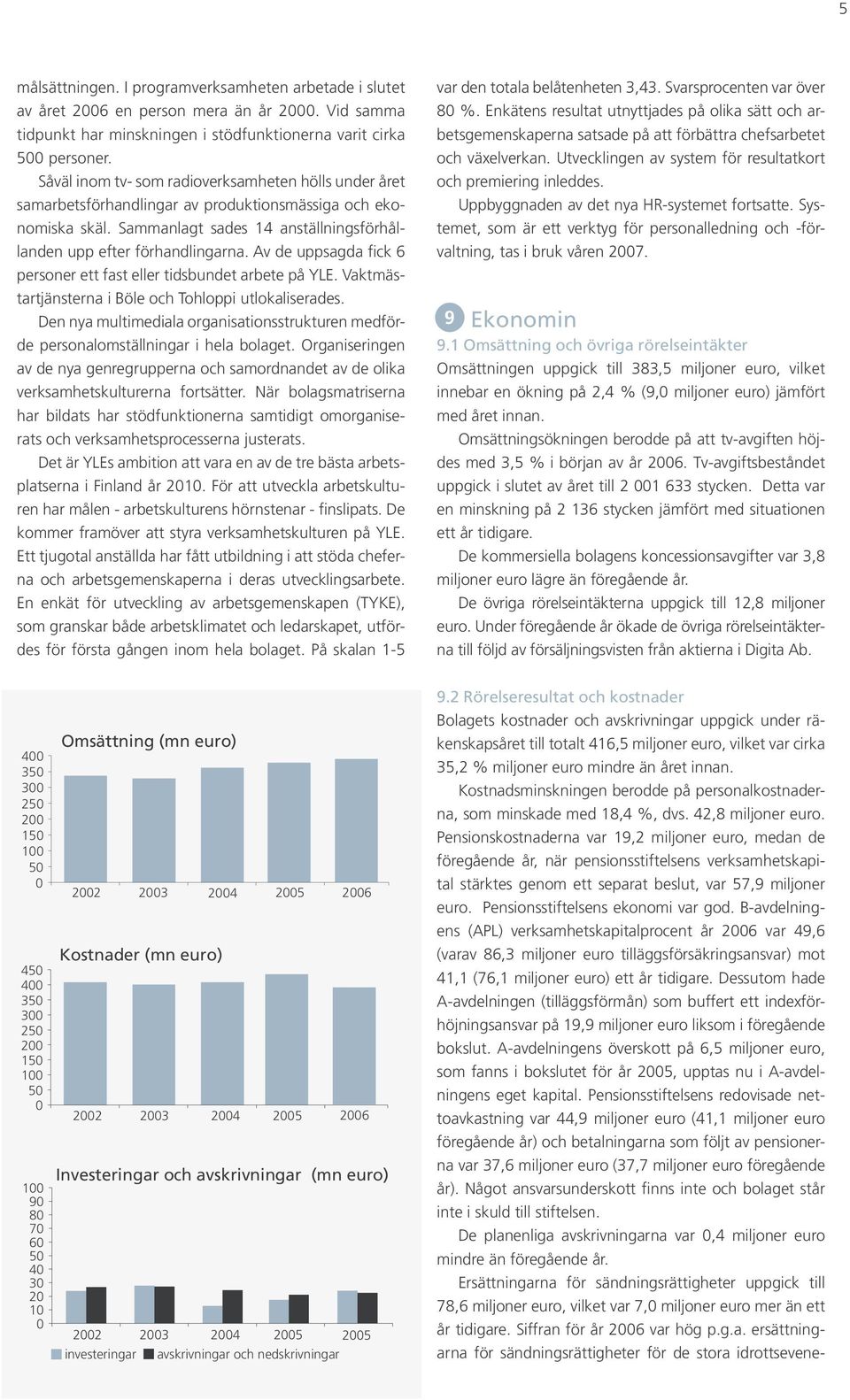 Av de uppsagda fick 6 personer ett fast eller tidsbundet arbete på YLE. Vaktmästartjänsterna i Böle och Tohloppi utlokaliserades.