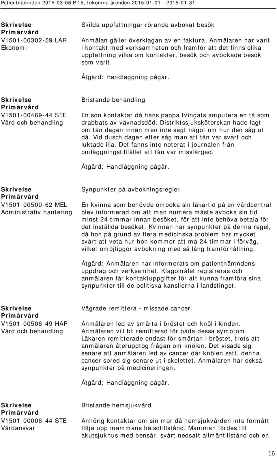 V1501-00469-44 STE Bristande behandling En son kontaktar då hans pappa tvingats amputera en tå som drabbats av vävnadsdöd.