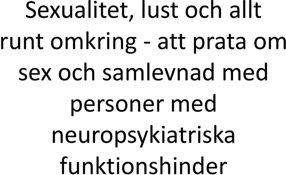 samlevnad med personer med