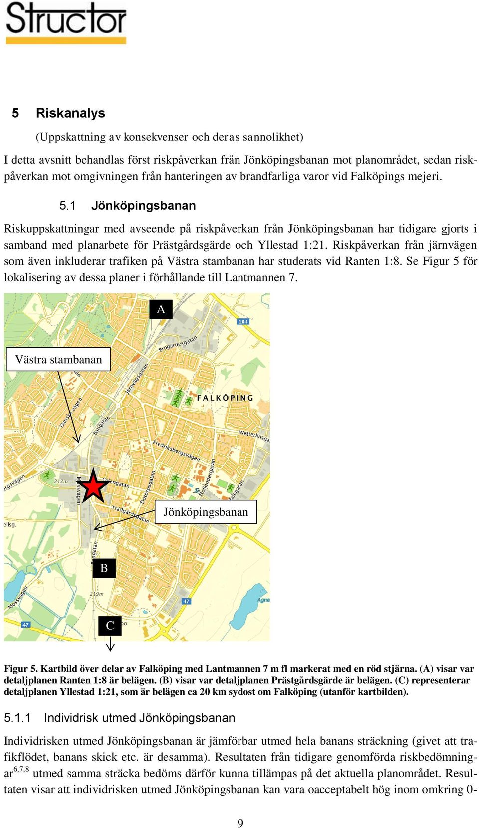 1 Jönköpingsbanan Riskuppskattningar med avseende på riskpåverkan från Jönköpingsbanan har tidigare gjorts i samband med planarbete för Prästgårdsgärde och Yllestad 1:21.