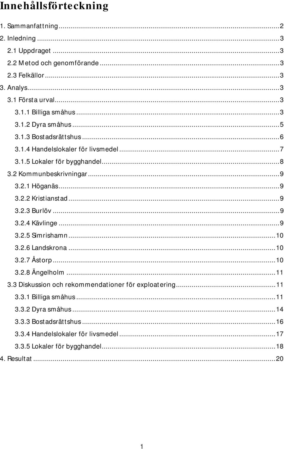 .. 9 3.2.3 Burlöv... 9 3.2.4 Kävlinge... 9 3.2.5 Simrishamn... 10 3.2.6 Landskrona... 10 3.2.7 Åstorp... 10 3.2.8 Ängelholm... 11 3.3 Diskussion och rekommendationer för exploatering.