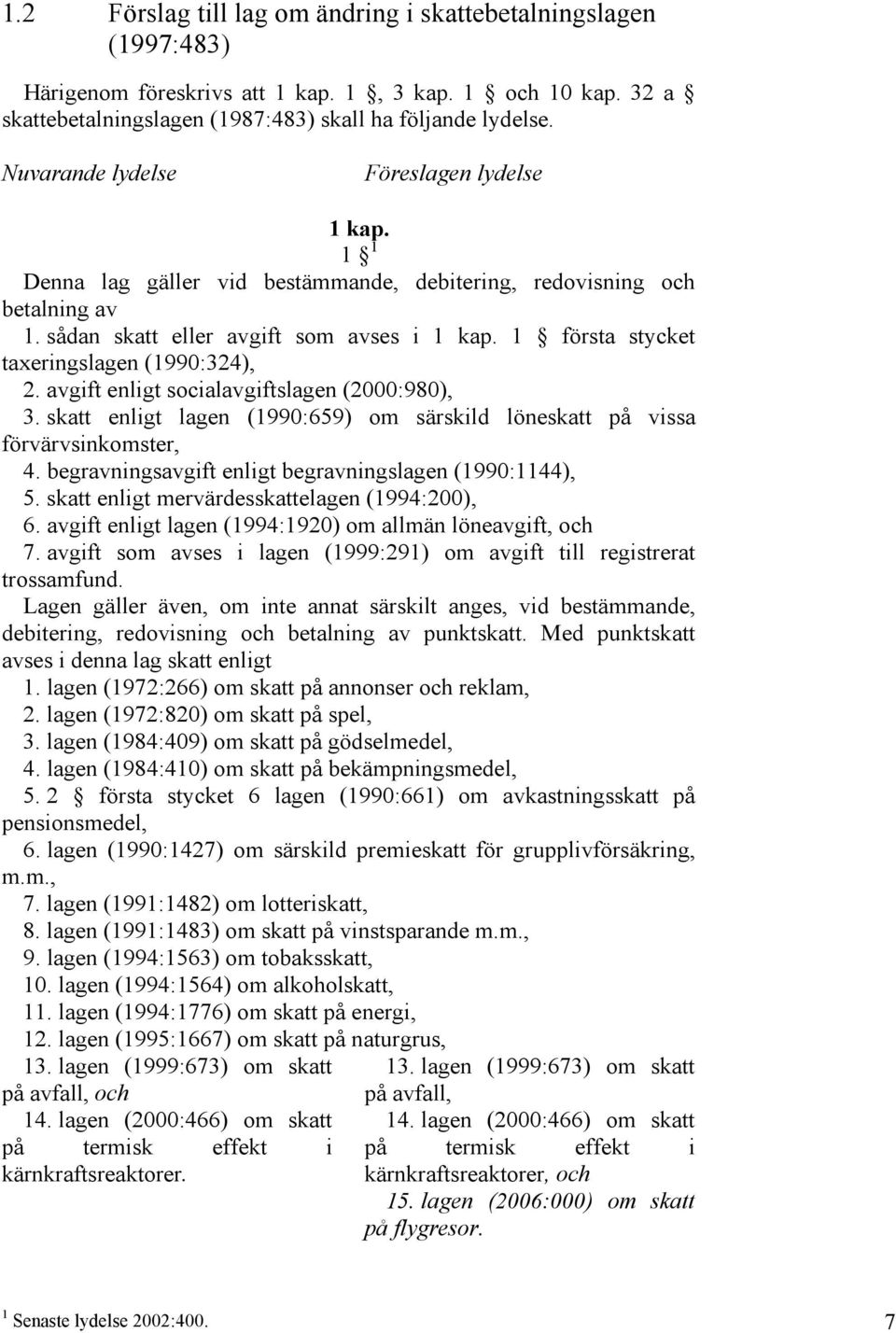 1 första stycket taxeringslagen (1990:324), 2. avgift enligt socialavgiftslagen (2000:980), 3. skatt enligt lagen (1990:659) om särskild löneskatt på vissa förvärvsinkomster, 4.