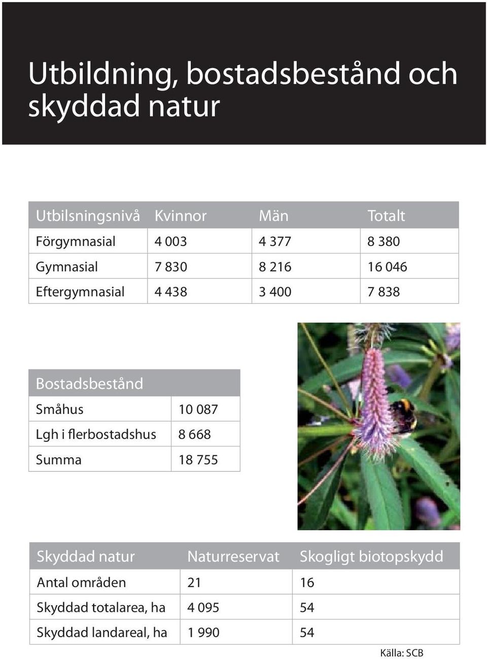 Småhus 10 087 Lgh i flerbostadshus 8 668 Summa 18 755 Skyddad natur Naturreservat Skogligt