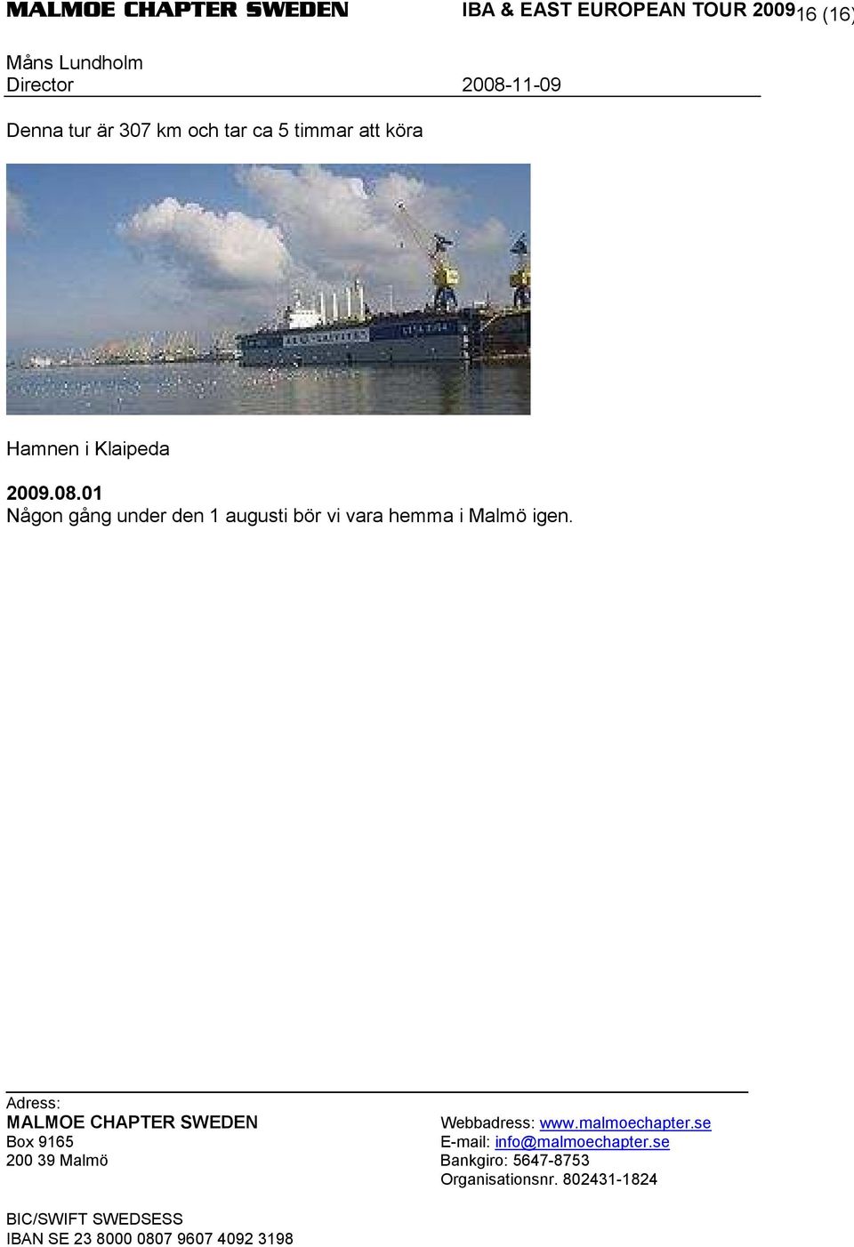 Hamnen i Klaipeda 2009.08.
