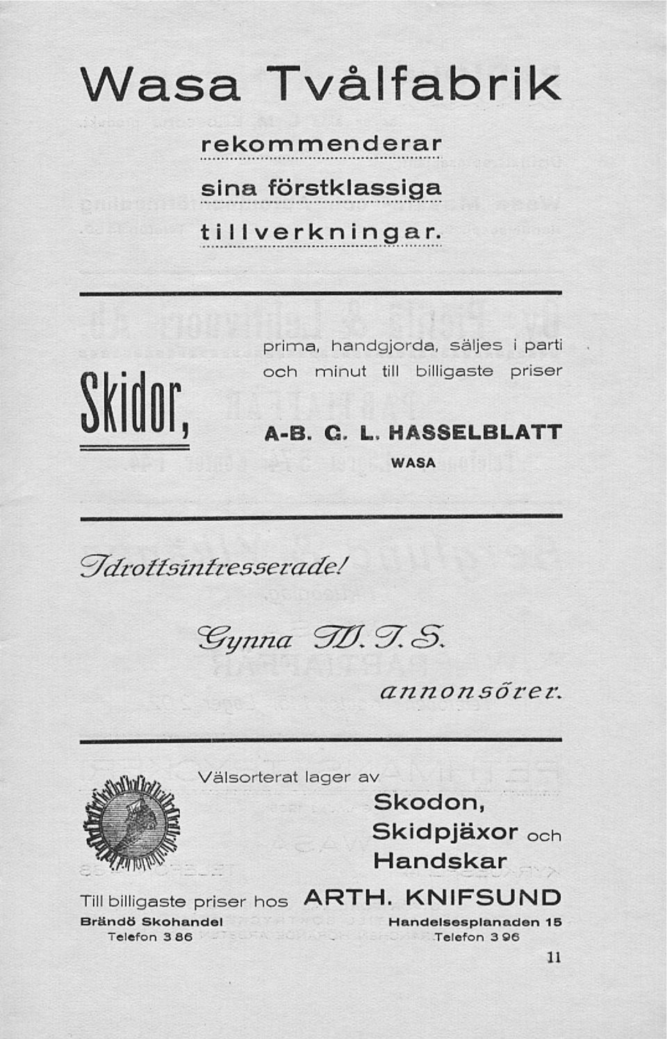 L HASSELBLATT WASA < E7dzoffsinfzessezade/ SU.^S. annonsöret.