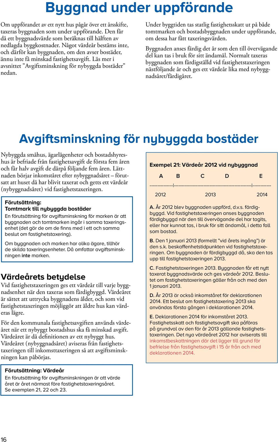 Läs mer i avsnittet Avgifts minskning för nybyggda bostäder nedan.