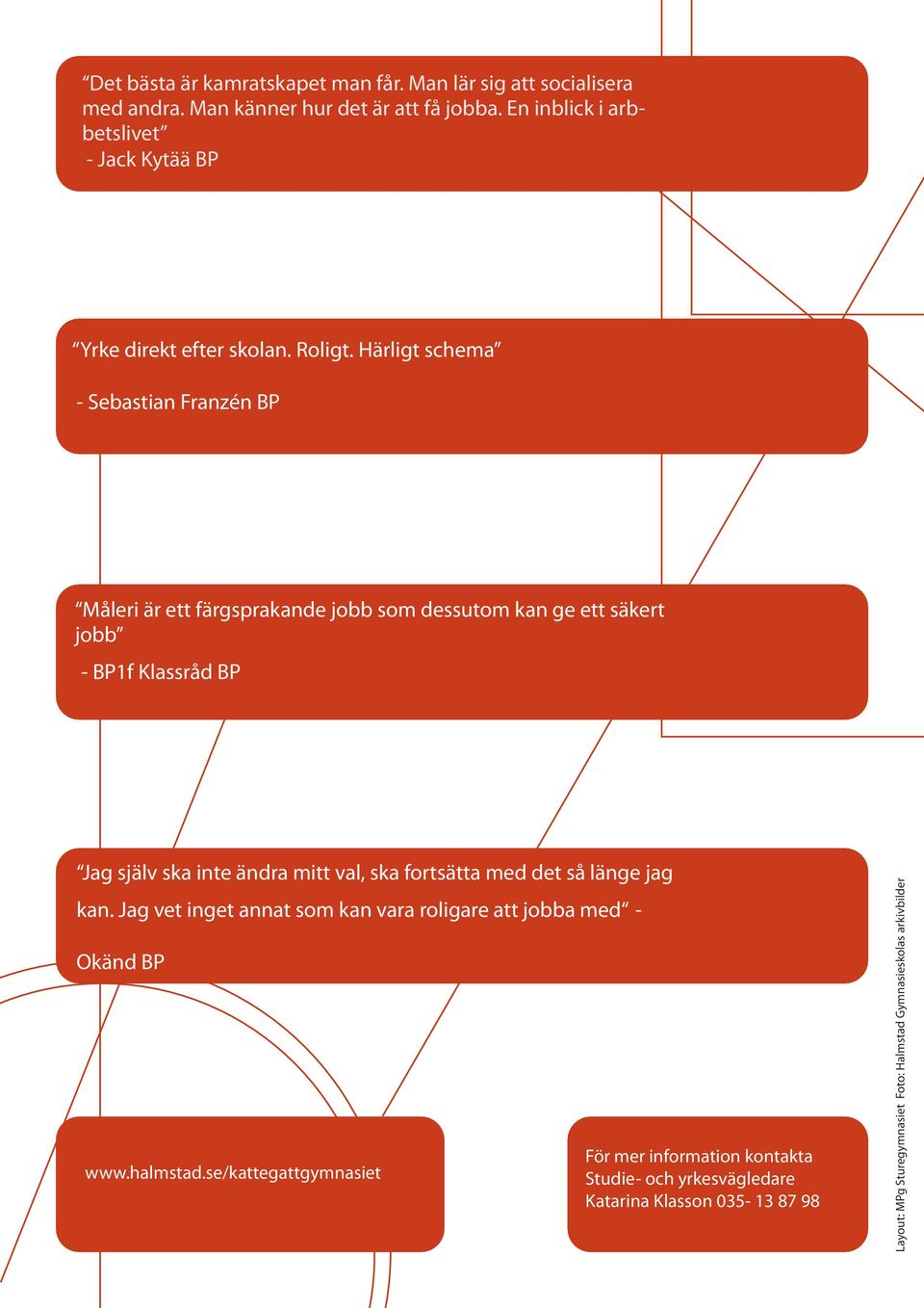 Härligt schema - Sebastian Franzén BP Måleri är ett färgsprakande jobb som dessutom kan ge ett säkert jobb - BP1f Klassråd BP Jag själv ska inte ändra mitt val,