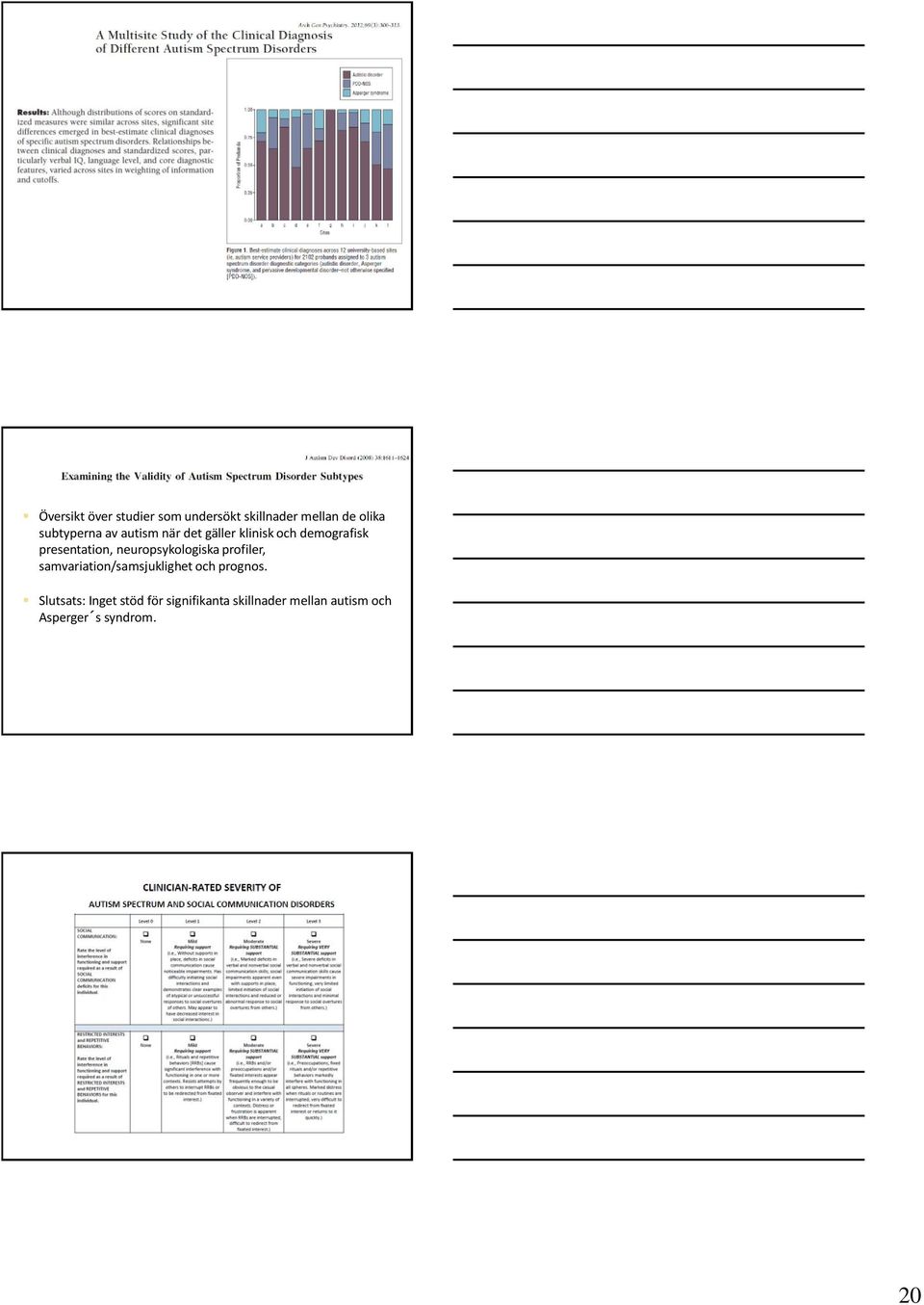 neuropsykologiska profiler, samvariation/samsjuklighet och prognos.