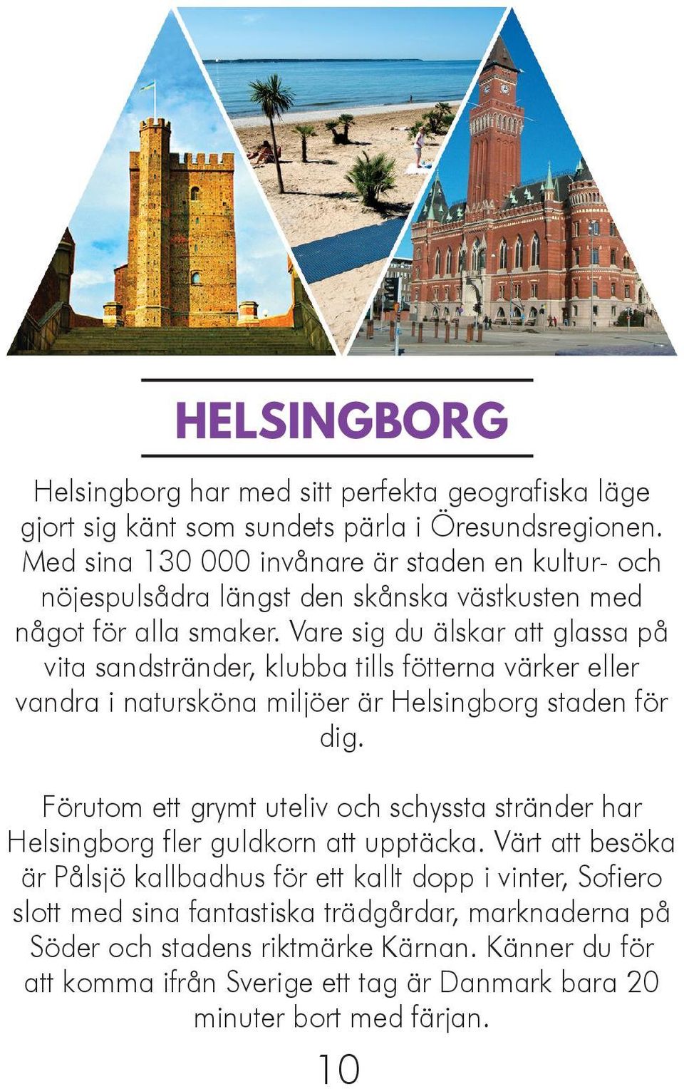 Vare sig du älskar att glassa på vita sandstränder, klubba tills fötterna värker eller vandra i natursköna miljöer är Helsingborg staden för dig.