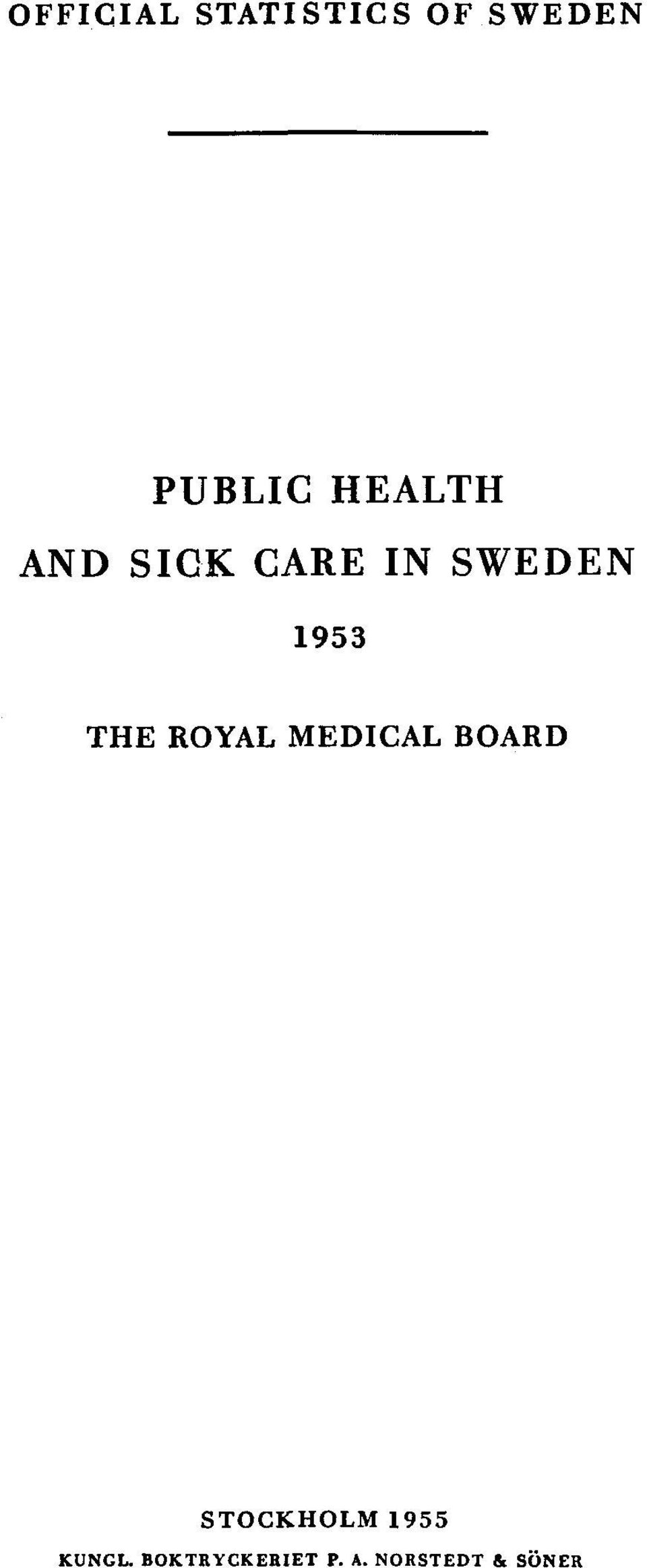 THE ROYAL MEDICAL BOARD STOCKHOLM 1955
