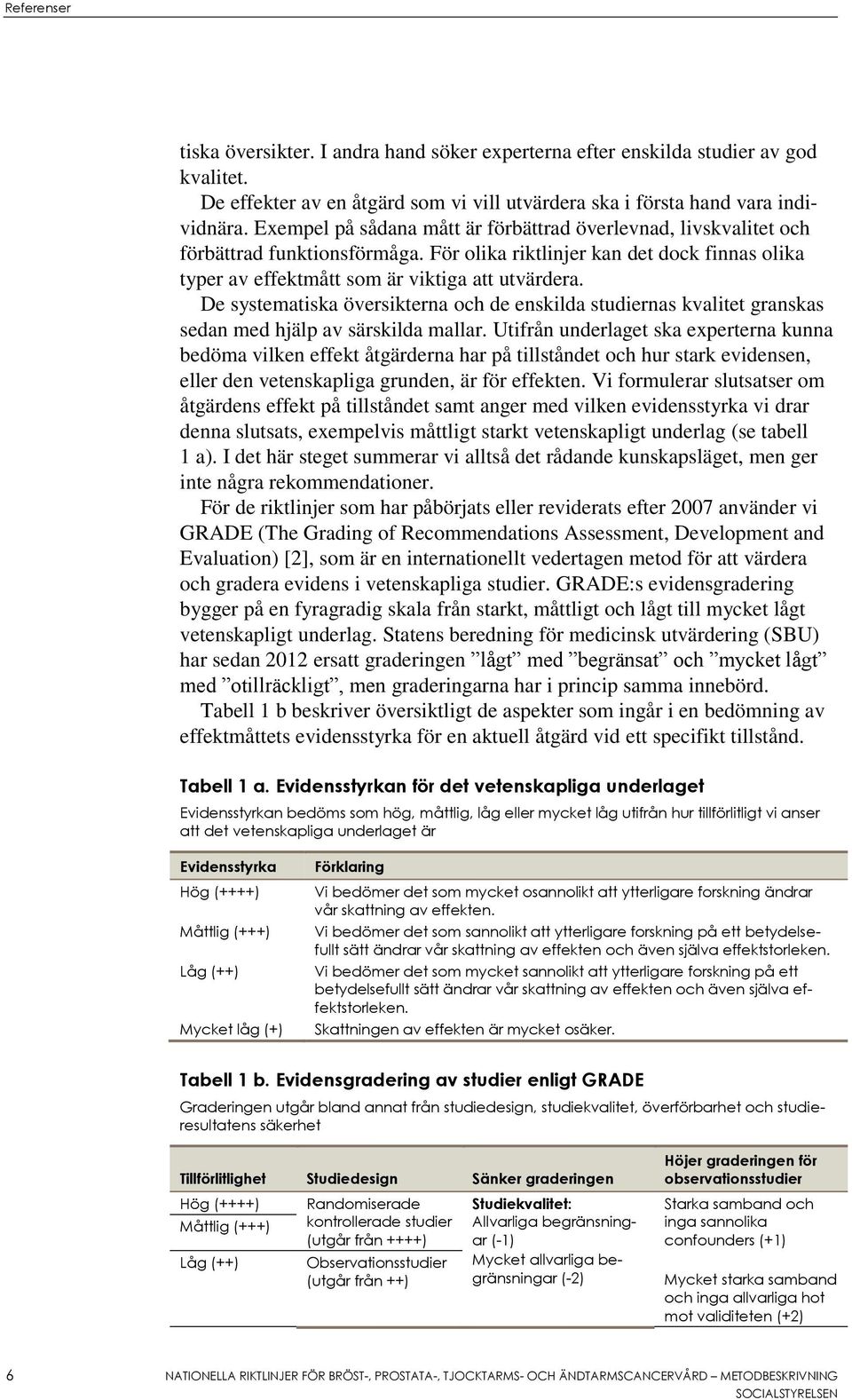 De systematiska översikterna och de enskilda studiernas kvalitet granskas sedan med hjälp av särskilda mallar.