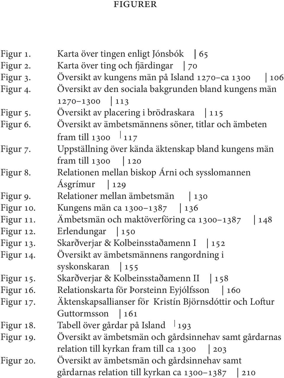 Översikt av ämbetsmännens söner, titlar och ämbeten fram till 1300 117 Figur 7. Uppställning över kända äktenskap bland kungens män Figur 8.