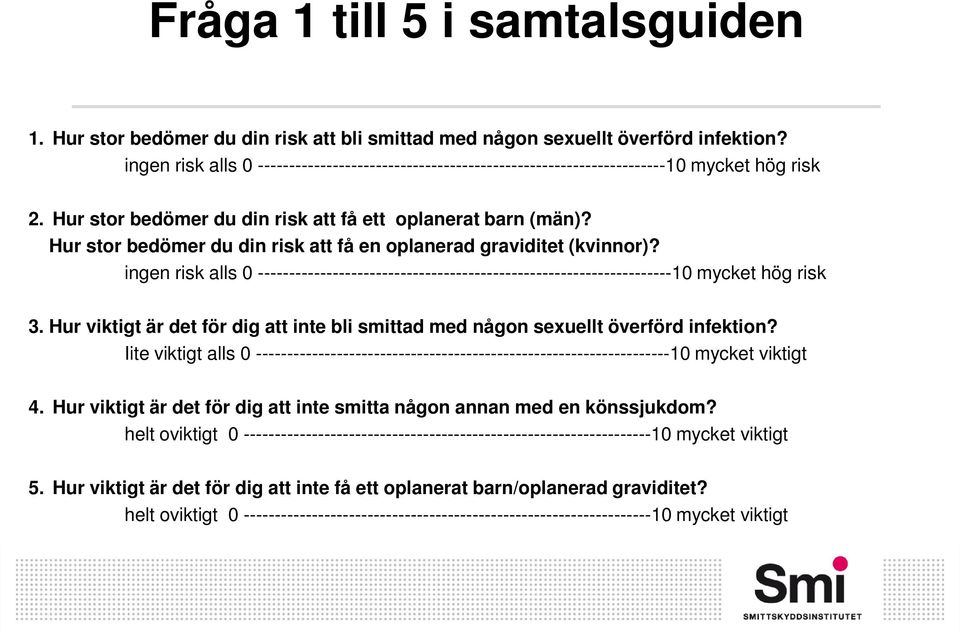 Hur stor bedömer du din risk att få en oplanerad graviditet (kvinnor)? ingen risk alls 0 -------------------------------------------------------------------10 mycket hög risk 3.