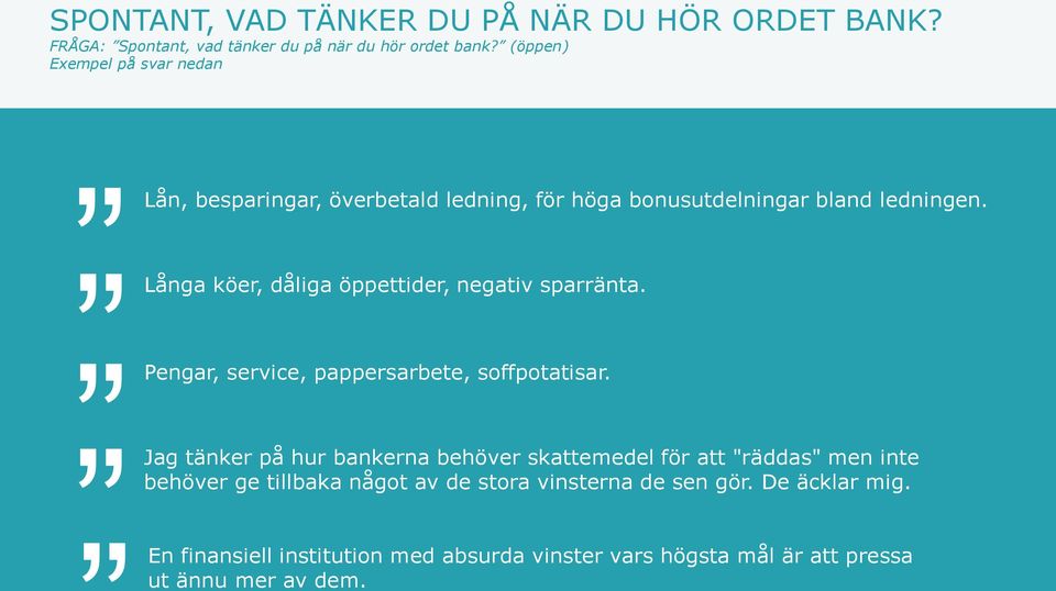 Långa köer, dåliga öppettider, negativ sparränta. Pengar, service, pappersarbete, soffpotatisar.