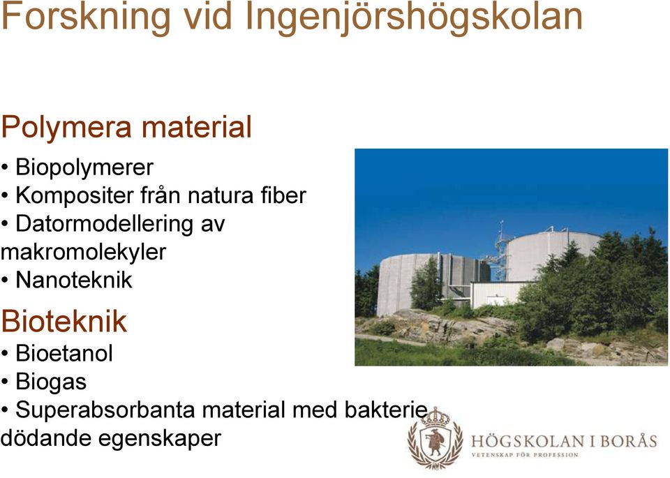 Datormodellering av makromolekyler Nanoteknik Bioteknik