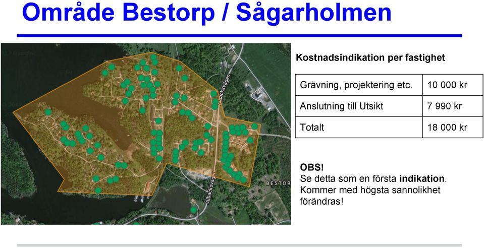 10 000 kr Anslutning till Utsikt 7 990 kr Totalt 18 000