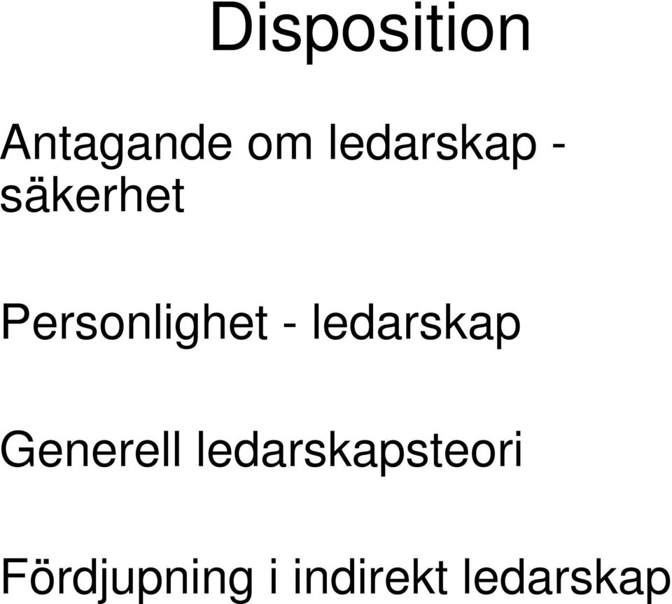 Personlighet - ledarskap