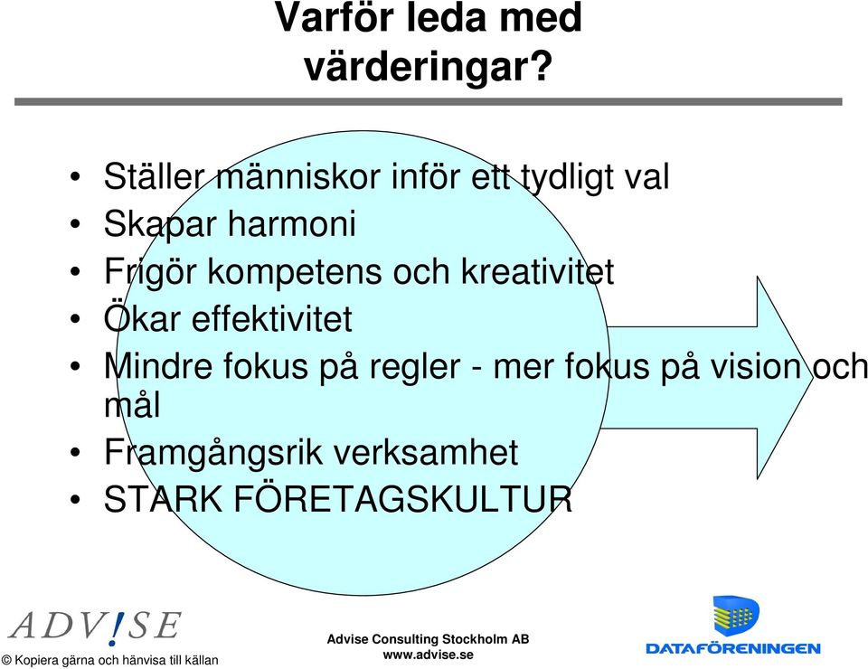 Frigör kompetens och kreativitet Ökar effektivitet Mindre