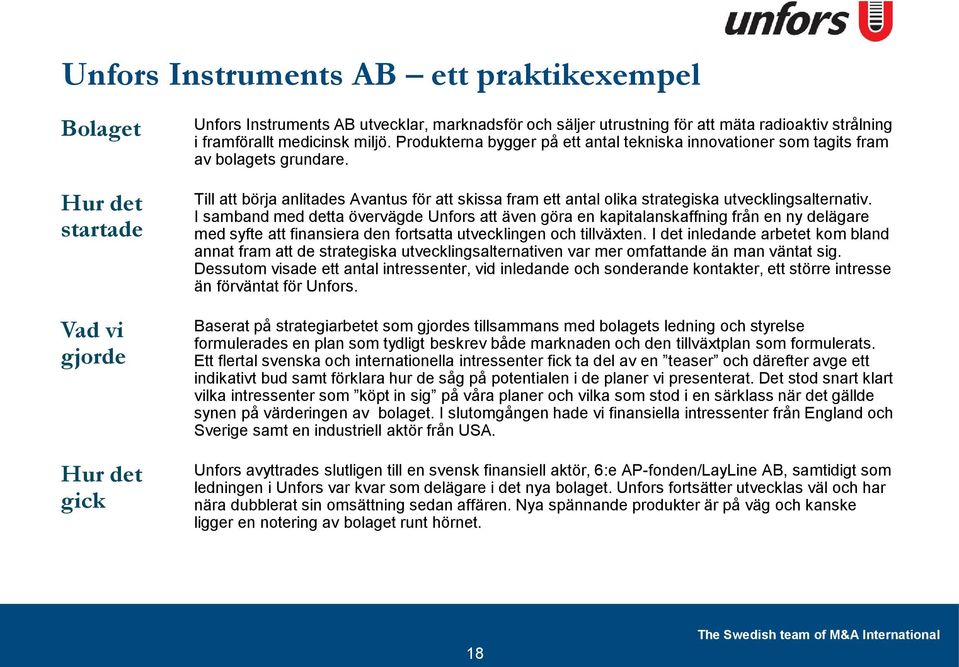 Till att börja anlitades Avantus för att skissa fram ett antal olika strategiska utvecklingsalternativ.