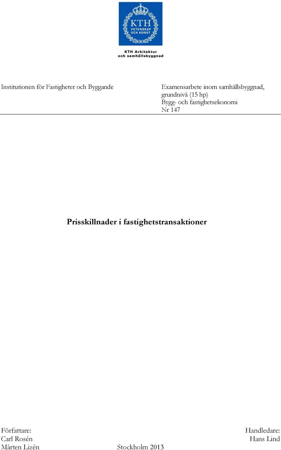 fastighetsekonomi Nr 147 Prisskillnader i