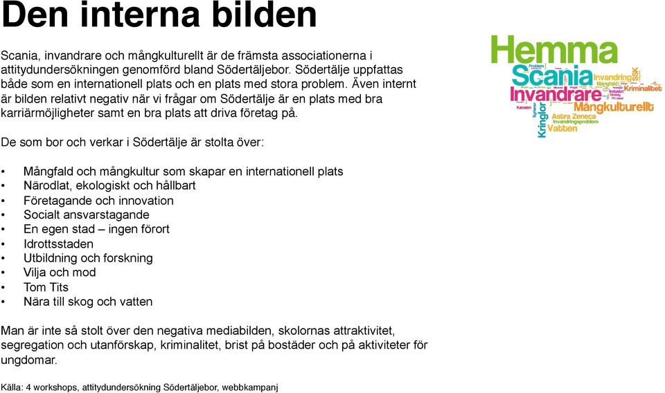 Även internt är bilden relativt negativ när vi frågar om Södertälje är en plats med bra karriärmöjligheter samt en bra plats att driva företag på.