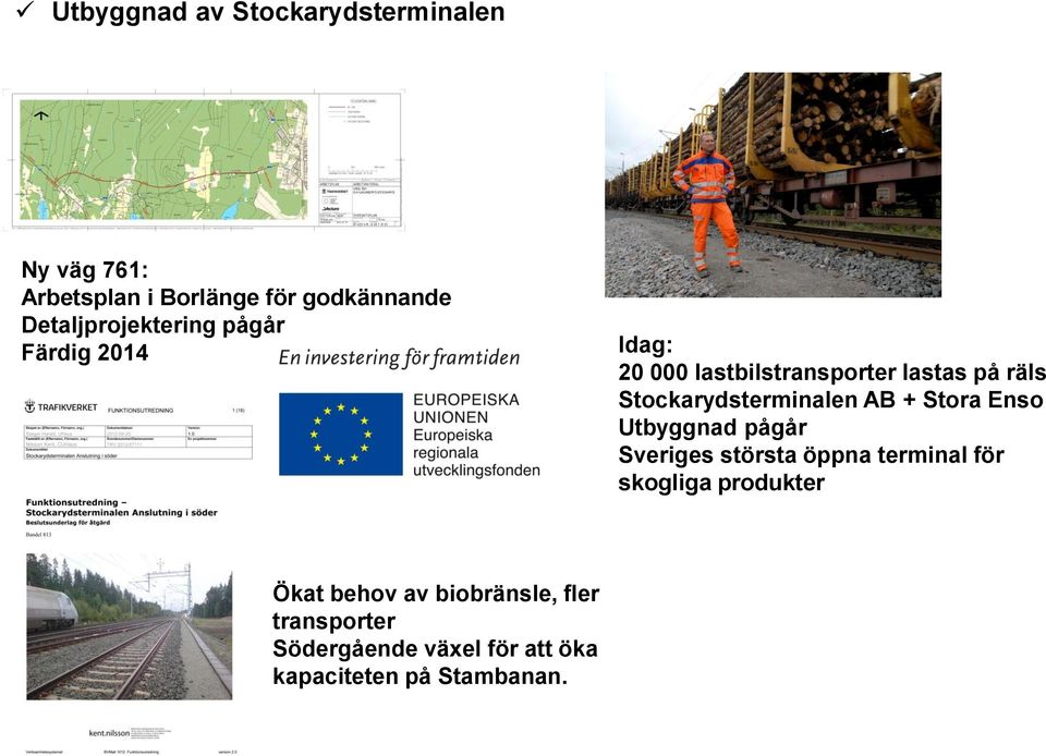 Stockarydsterminalen AB + Stora Enso Utbyggnad pågår Sveriges största öppna terminal för