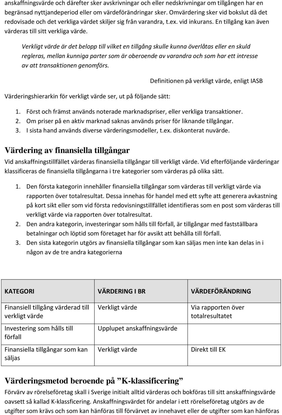 Verkligt värde är det belopp till vilket en tillgång skulle kunna överlåtas eller en skuld regleras, mellan kunniga parter som är oberoende av varandra och som har ett intresse av att transaktionen