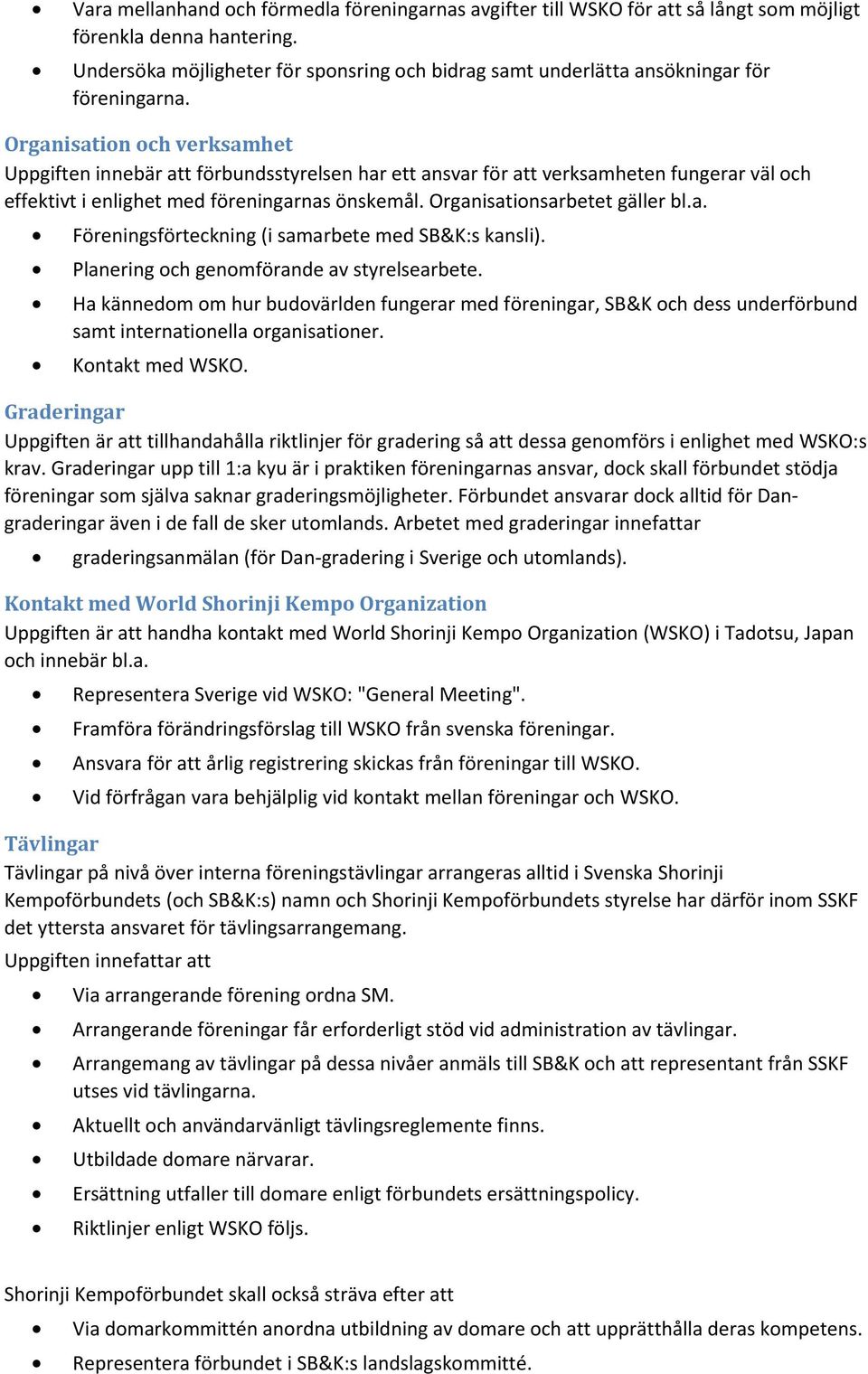 Organisationsplan, befattnings- och verksamhetsbeskrivning Svenska Shorinji  Kempoförbundet - PDF Gratis nedladdning