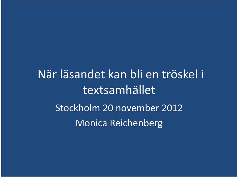 Stockholm 20 november